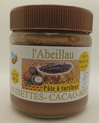 Pâte à tartiner noisettes cacao miel 400gr